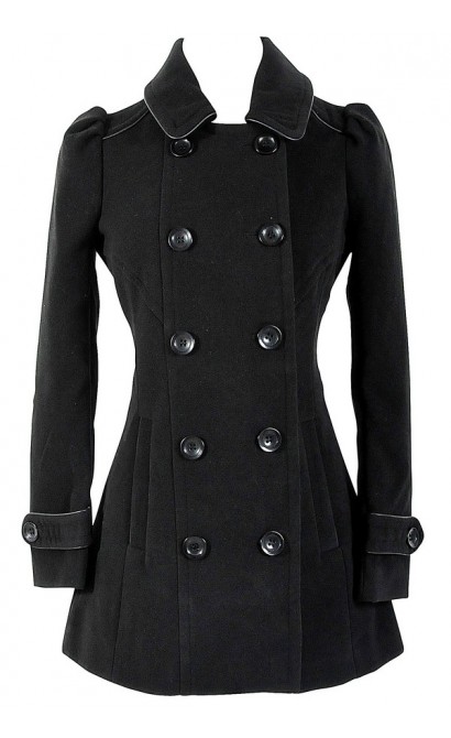 Classic Black Pea Coat